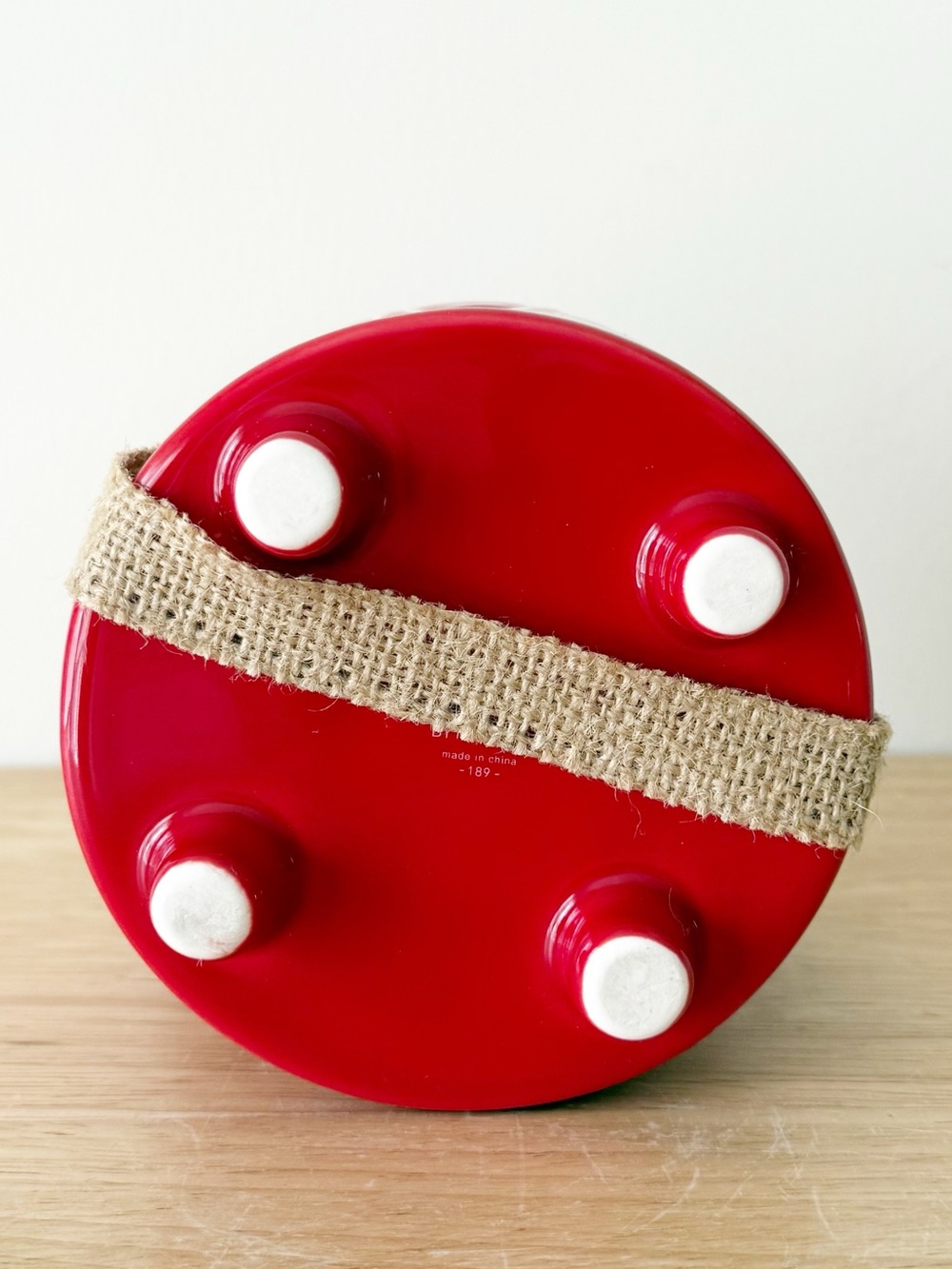 Rae Dunn HOME Bright Red Ceramic Footed Planter Farmhouse Boho Eclectic Decor - Picture 5 of 7